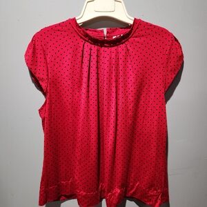 Elle Red and Black Polka Dot Blouse
